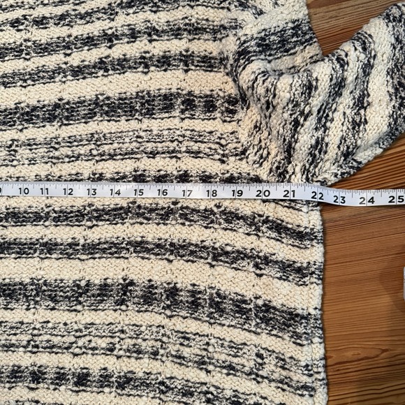 J Jill Chunky Knit Sweater Women's XL Cream Navy Long Sleeve Stretch Soft Warm - Picture 9 of 11